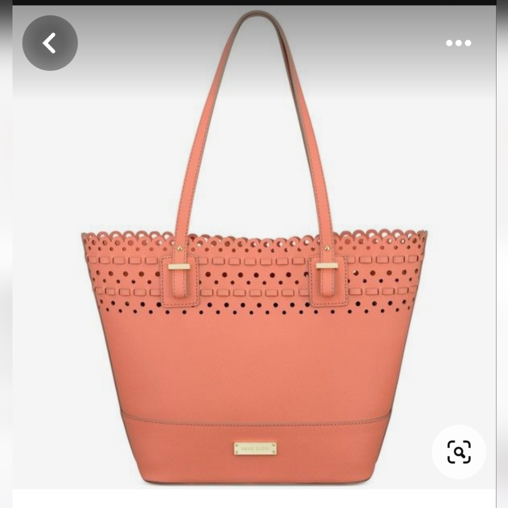 ANNE KLEIN CORAL EYELET TOTE BAG